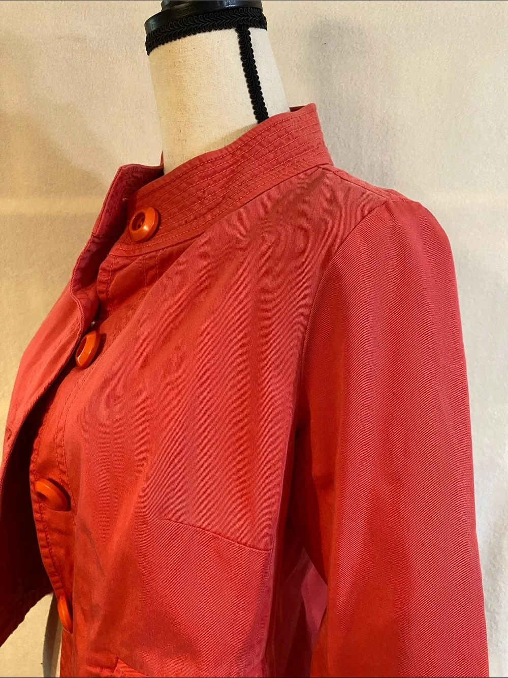 J. Crew strawberry ice pink cotton twill cropped chino Colette jacket